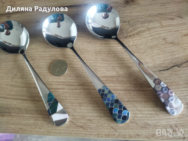 3 бр. метални декоративни лъжици, снимка 11 - Декорация за дома - 53426164