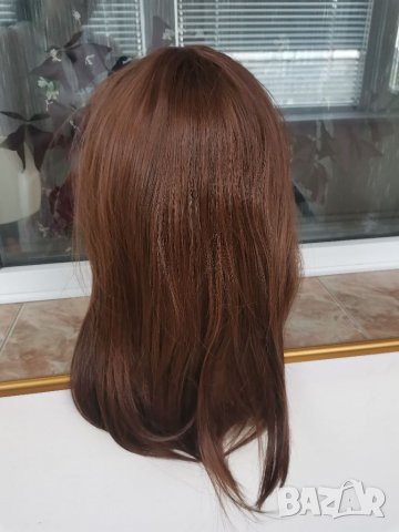 Нова средна дължина кестенява перука с бретон - 45 см. - мод.18, снимка 10 - Аксесоари за коса - 24152051