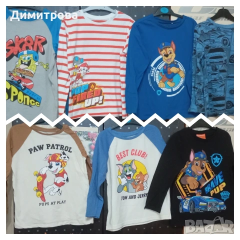 лот тънки блузки размер 122см