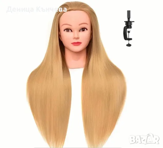 Тренировъчна глава с изкуствена синтетична коса, снимка 4 - Продукти за коса - 48525058