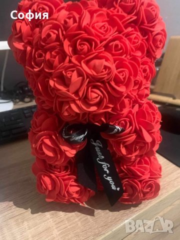 Мече изработено от рози с панделка, снимка 5 - Подаръци за жени - 43024551