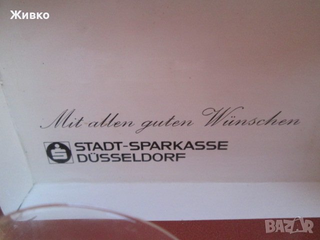 STADT-SPARKASSE DUSSELDORF две немски малки стъклени чаши в кутийка., снимка 2 - Чаши - 43595368