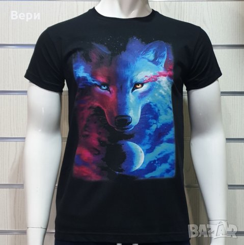 Нова мъжка тениска с дигитален печат Вълк, GALAXY WOLF, Серия вълци, снимка 8 - Тениски - 29040524