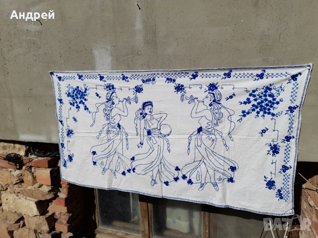 Старинен бродиран ковьор,покривка за стена #204, снимка 2 - Антикварни и старинни предмети - 39803266
