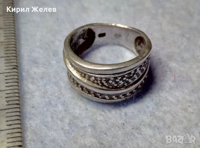 СКЪПОЦЕНЕН СРЕБЪРЕН ПРЪСТЕН СРЕБРО 925 с БЯЛА ПОЗЛАТА с ЮВЕЛИРНО ФАСЕТИРАНИ БЛЕСТЯЩИ ЦИРКОНИ 43075