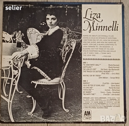 Liza Minnelli ‎– Liza Minnelli Издание 🇺🇸 USA 1968г Състояние на винила:едната страна е NEAR MINT,, снимка 2 - Грамофонни плочи - 53063434