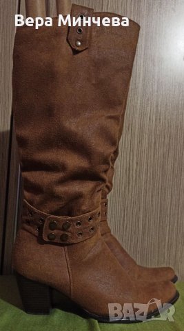 Елегантни дамски ботуши от изк.велур, N:41