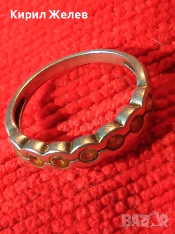 Стар СКЪПОЦЕНЕН СРЕБЪРЕН ПРЪСТЕН СРЕБРО 925 АНГЛИЯ с ЮВЕЛИРНО ФАСЕТИРАН ЖЪЛТ ЗЛАТЕН ТОПАЗ 39895, снимка 2 - Пръстени - 42638207