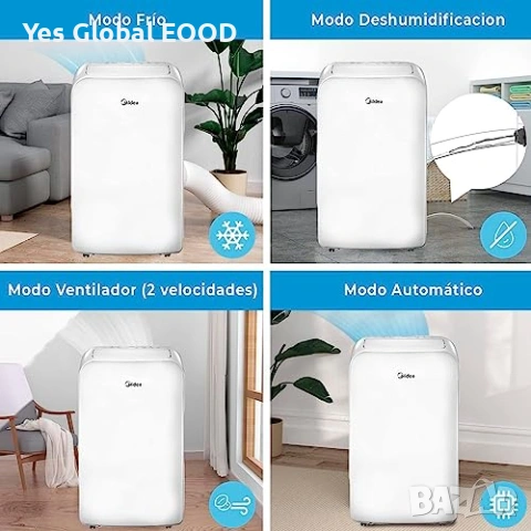 MIDEA Silent мобилен климатик 12000 BTU с евакуация  Описание:  MIDEA Silent 12000 BTU е мобилен кли, снимка 9 - Климатици - 53095987