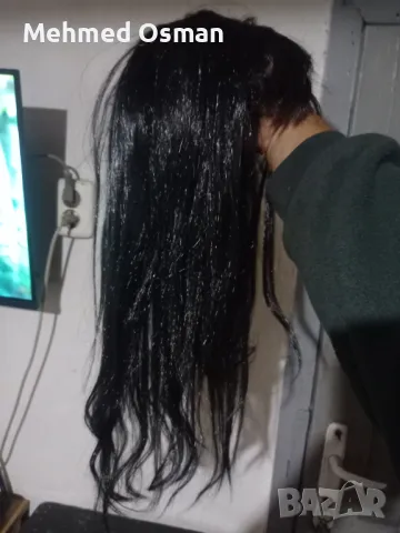 Перука черна дълга коса, снимка 2 - Аксесоари за коса - 49265759