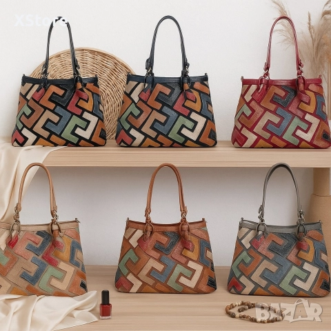 Дамска чанта с многоцветен дизайн – простор, организация и стил в едно, снимка 2 - Чанти - 52585772