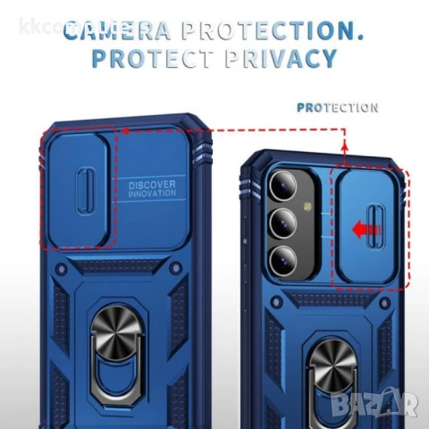 Samsung Galaxy S25+ 5G Удароустойчив Ring Holder/ Sliding Camshield Калъф и Протектор, снимка 3 - Калъфи, кейсове - 51414222