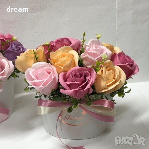 Букет с ароматни сапунени рози, снимка 16 - Декорация за дома - 32962692