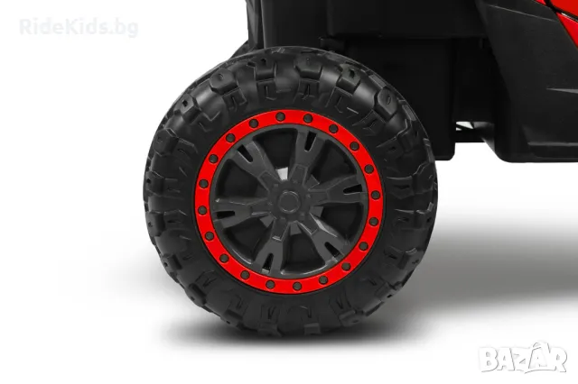 Офроуд акумулаторен автомобил AXEL – Червен, 4x4, с дистанционно и LED, снимка 12 - Детски велосипеди, триколки и коли - 49976691