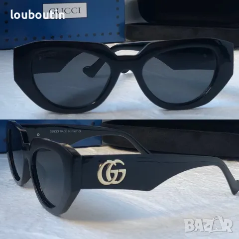 GUCCI с лого 1:1 дамски слънчеви очила котка 2 цвята, снимка 2 - Слънчеви и диоптрични очила - 47680826