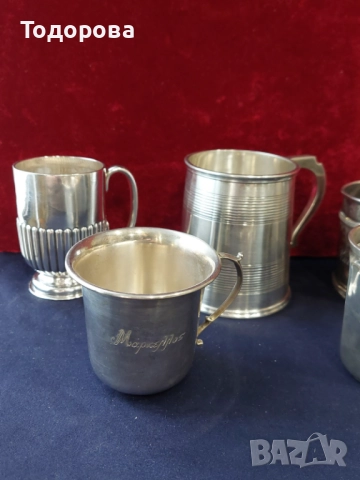 Лот Сребърни чаши,солидно Сребро проба 925-800, снимка 2 - Чаши - 52167733