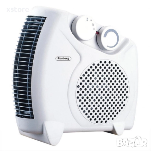 Отоплителна вентилаторна печка Rosberg – 2000W, черен/бял, снимка 7 - Отоплителни печки - 52698602