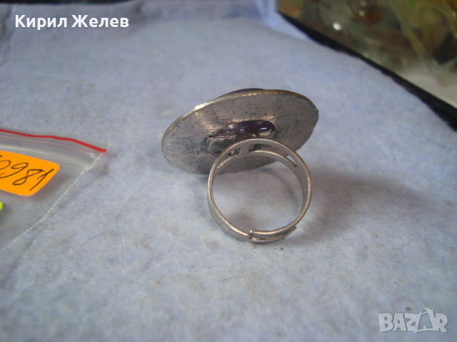 СКЪПОЦНЕН ПОСРЕБРЕН МОДЕН ХЕНД - МЕЙД АРТ РЕГУЛИРУЕМ ПРЪСТЕН с ГОЛЯМ ШЛИФОВАН АМЕТИСТ 60981, снимка 10 - Пръстени - 36410544