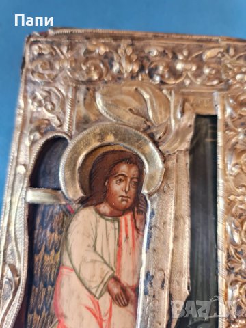 Руска икона с имперска ,царска проба 84. Датирана 1882 г., снимка 6 - Антикварни и старинни предмети - 40800405