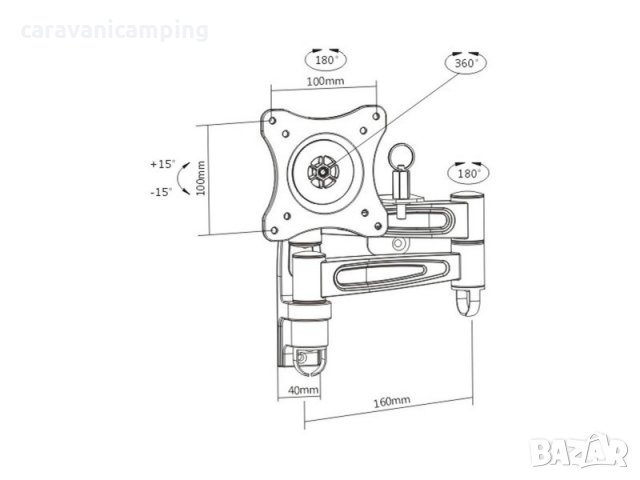 TV СТОЙКА ЗА МОНТАЖ НА СТЕНА, снимка 3 - Стойки, 3D очила, аксесоари - 27637511
