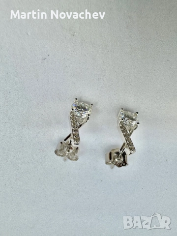 Сребърни обеци с мойсанит (Диамант) 0.5 карата, снимка 12 - Обеци - 52370580
