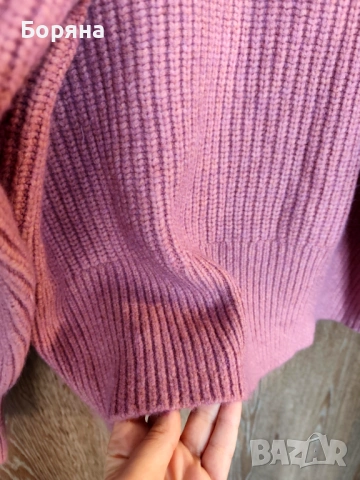Co’ Couture – тъмно розов пуловер нов с етикет и брошка, снимка 10 - Блузи с дълъг ръкав и пуловери - 53501575