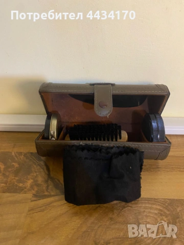 Спешно! Елегантен комплект за почистване на кожени обувки – Кожен калъф – Почти нов, снимка 3 - Други - 53340462