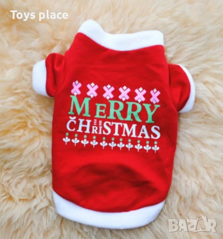 Нова коледна блузка за куче, коледна дрешка за кученце