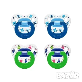 Бебешка ортодонтска залъгалка Wee Baby (4 броя), снимка 4 - Прибори, съдове, шишета и биберони - 51852173