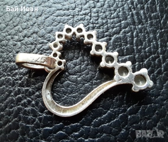 Сребърна висулка - екстравагантно сърце с циркони - арт !, снимка 3 - Колиета, медальони, синджири - 43712370