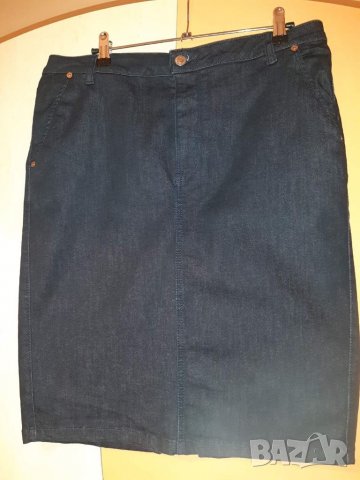 Черна дънкова пола на Beneton р-р 31, снимка 2 - Поли - 38413591