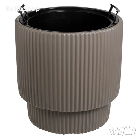 Кашпа 36x36.5 см. - голяма пластмасова кашпа, снимка 3 - Саксии и кашпи - 53478493