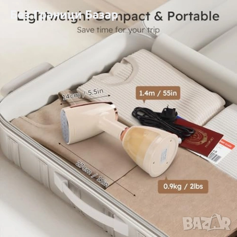 Нов Уред за пара дрехи бързо гладене Параход Стиймър Ютия пътуване, снимка 5 - Ютии - 53565987