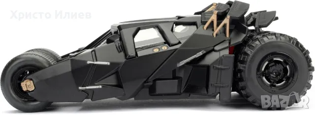 Батмобил с Батман метален модел 1:24 Jada Кола Batman, снимка 3 - Коли, камиони, мотори, писти - 47367102