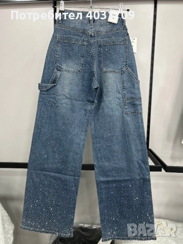 Дънки с камъчета , снимка 2 - Дънки - 52061078