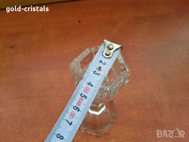 кристален свещник бохемя, снимка 5 - Антикварни и старинни предмети - 27459292