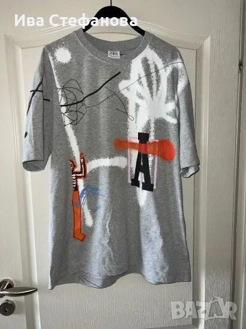 T-Shirt тениска блуза памук 100 % памучна нова zara Zara с висококачествен принт