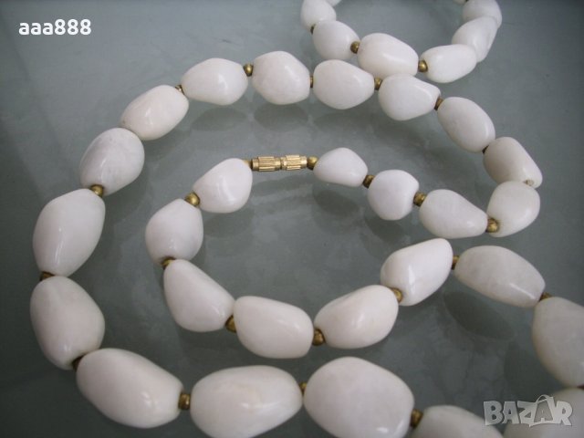 Колие и гривна бял ахат, снимка 3 - Бижутерийни комплекти - 27606267