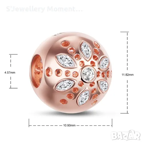 Пандора сребро 925 Pandora Rose Gold, снимка 2 - Гривни - 39915094