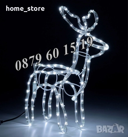 Коледен светещ елен, коледна украса, жълта, бяла или синя светлина, снимка 4 - Декорация за дома - 52349098