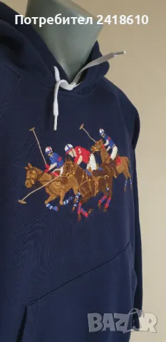 POLO Ralph Lauren Racing Horses Hoodie Womens Size L ОРИГИНАЛ! Дамски Суичър!, снимка 5 - Суичъри - 49796105