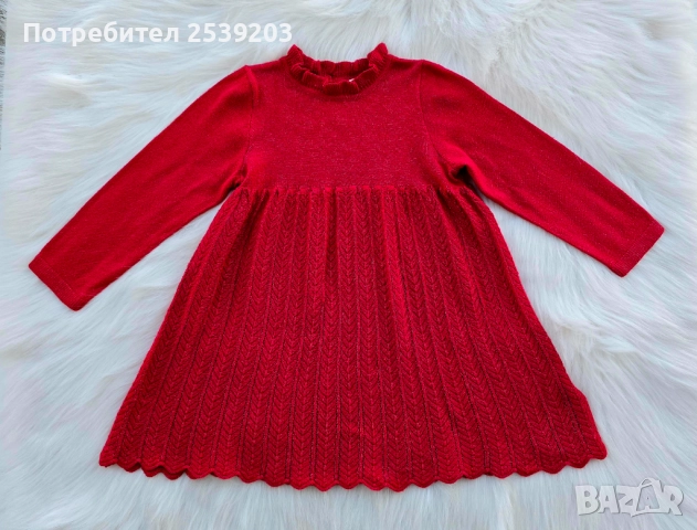 Детска Коледна рокля H&M 12-18 месеца, снимка 6 - Бебешки рокли - 52232375