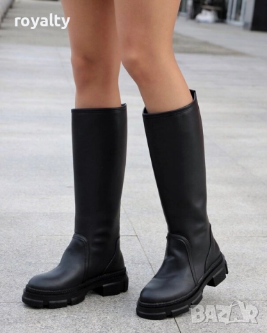 Равни ботуши - черна кожа, снимка 3 - Дамски ботуши - 52267719
