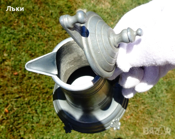 Калаена кана с капак 200 мл.,средновековен дизайн. , снимка 3 - Антикварни и старинни предмети - 51571042