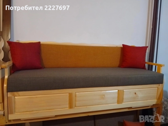 Диван Уют-масив с опция сън и  ракла.Наличен!!!, снимка 3 - Дивани и мека мебел - 42824992