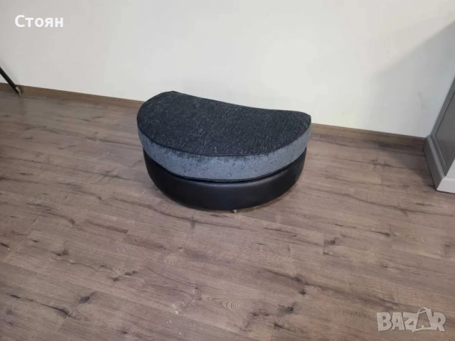 Тъмно сива табуретка от плат полумесец, снимка 9 - Дивани и мека мебел - 52010732