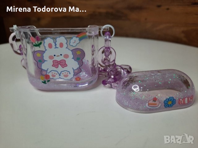 Cute кейс за airpods с движещ се боркат, снимка 1 - Калъфи, кейсове - 35213042