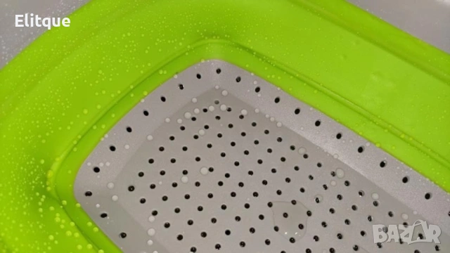 Сгъваема правоъгълна кошница за измиване и изцеждане на плодове и зеленчуци, снимка 18 - Аксесоари за кухня - 53447520