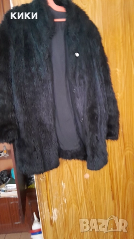 Дамско черно палто ЕКО кожа/косъм/, снимка 13 - Палта, манта - 34857173