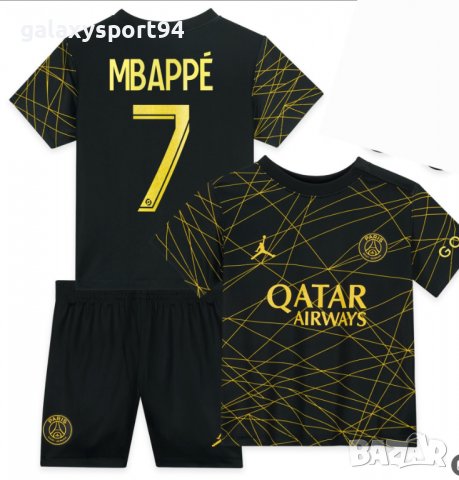Екип MBAPPE 7 PSG Black and GOLD Черен Комплект Мбапе 7 ПСЖ 5 до 15г, снимка 6 - Футбол - 40015565